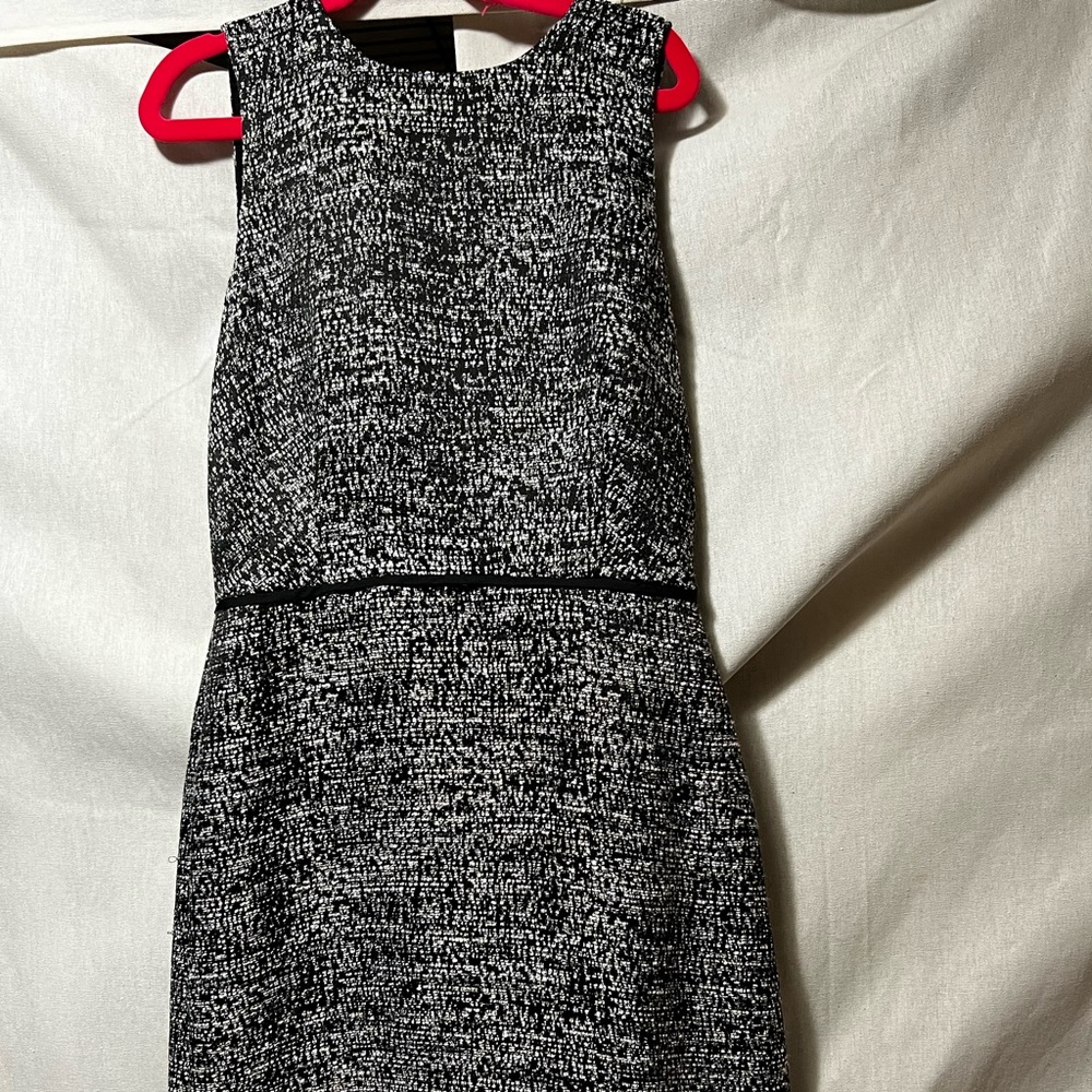 J. Crew Black and White Strapless Sheath Dress